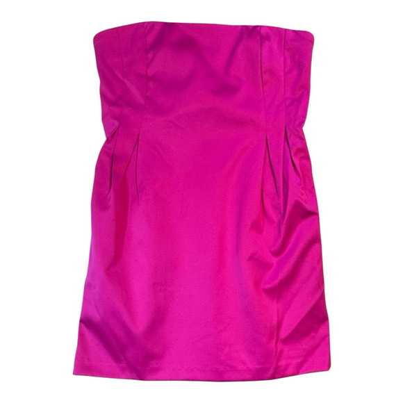 SAM EDELMAN Strapless Structured Mini Dress Fuchsia Hot Pink Size 10 - Picture 3 of 9